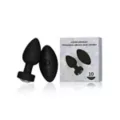 Black Crystal Pleasure Multi-Function Silicone Vibrating Anal Vibrator - 3.6 Inch at Spencer's
