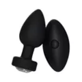 Black Crystal Pleasure Multi-Function Silicone Vibrating Anal Vibrator - 3.6 Inch at Spencer's