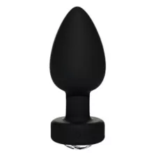 Black Crystal Pleasure Multi-Function Silicone Vibrating Anal Vibrator - 3.6 Inch at Spencer's