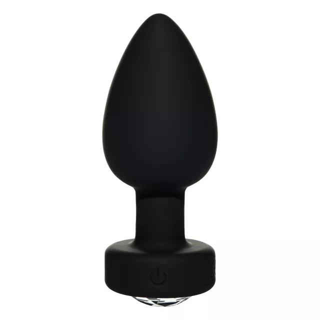 Black Crystal Pleasure Multi-Function Silicone Vibrating Anal Vibrator - 3.6 Inch at Spencer's