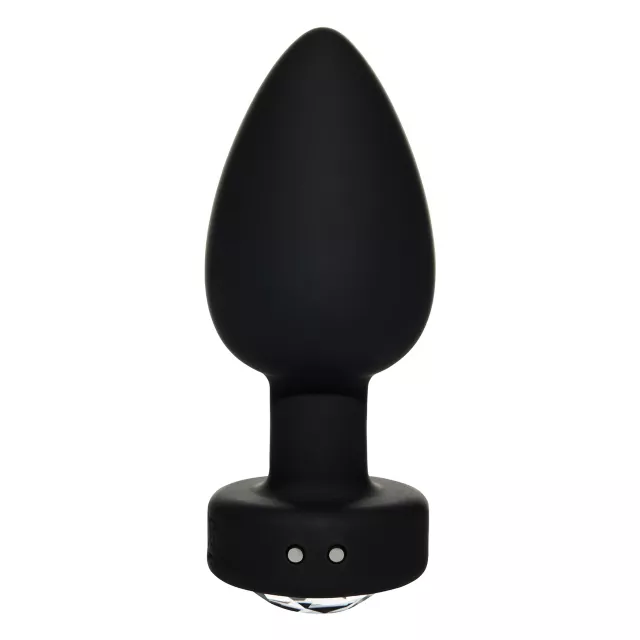 Black Crystal Pleasure Multi-Function Silicone Vibrating Anal Vibrator - 3.6 Inch at Spencer's