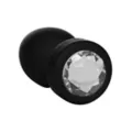 Black Crystal Pleasure Multi-Function Silicone Vibrating Anal Vibrator - 3.6 Inch at Spencer's