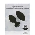 Black Crystal Pleasure Multi-Function Silicone Vibrating Anal Vibrator - 3.6 Inch at Spencer's