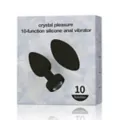 Black Crystal Pleasure Multi-Function Silicone Vibrating Anal Vibrator - 3.6 Inch at Spencer's