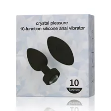 Black Crystal Pleasure Multi-Function Silicone Vibrating Anal Vibrator - 3.6 Inch at Spencer's
