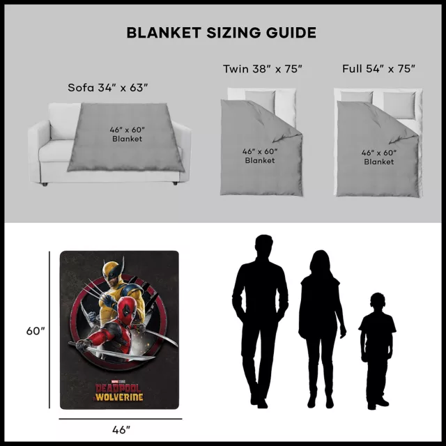 Deadpool and Wolverine Fleece Blanket - Marvel at Spencer's
