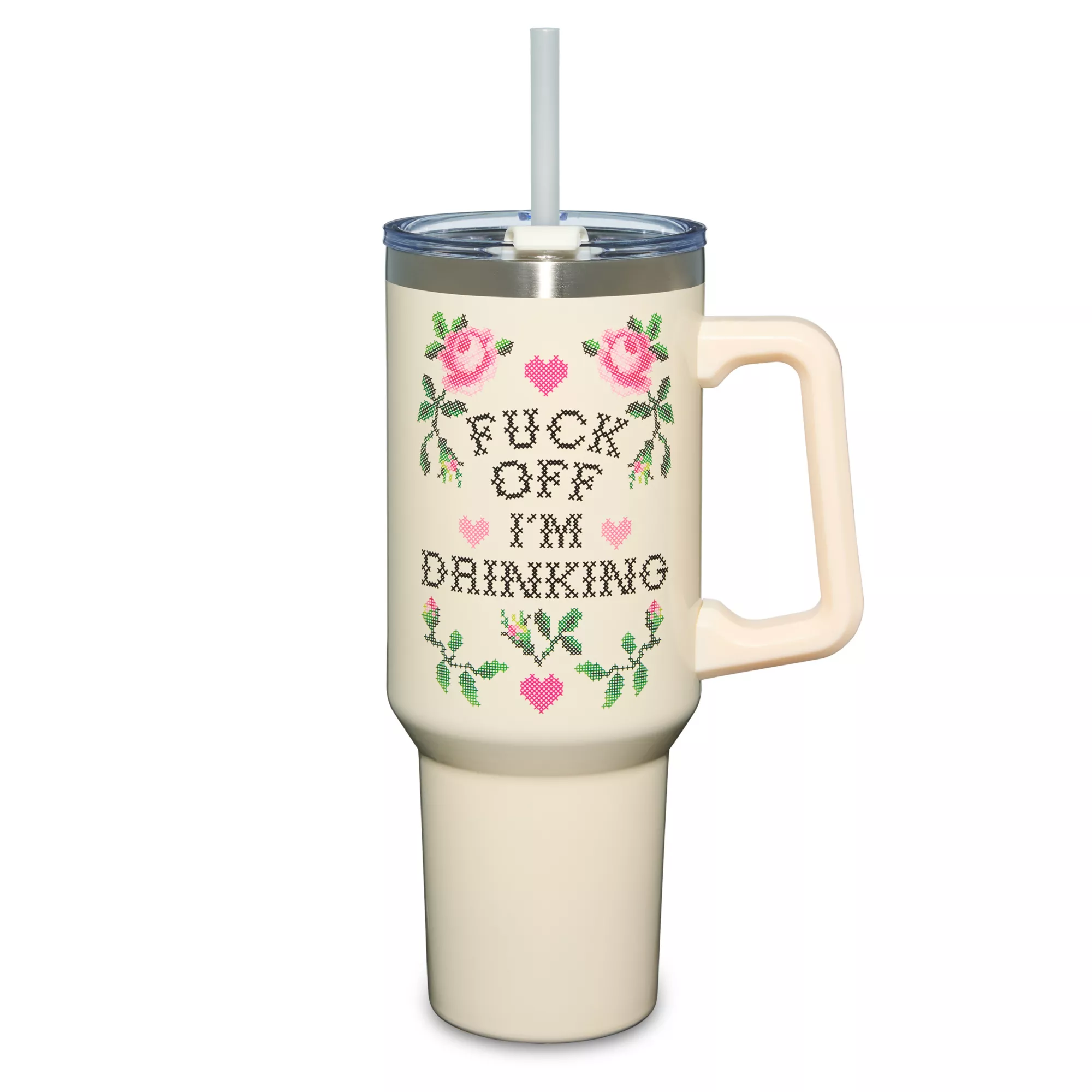 Fuck Off I'm Drinking Travel Tumbler with Straw - 40 oz. at Spencer's