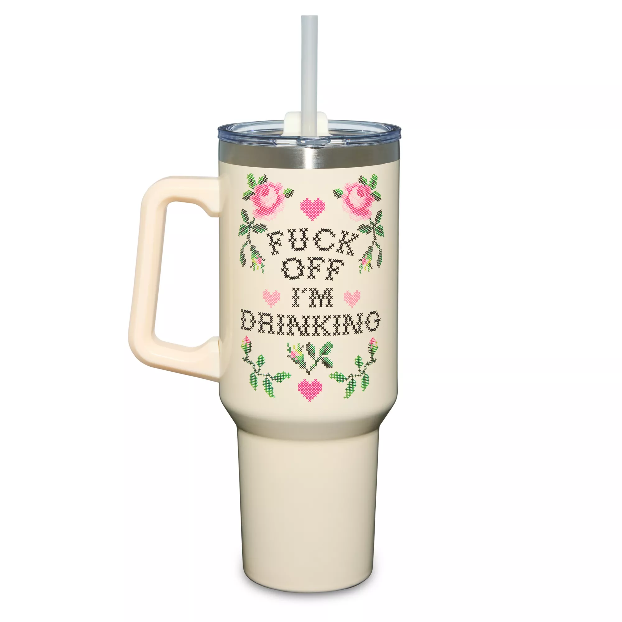 Fuck Off I'm Drinking Travel Tumbler with Straw - 40 oz. at Spencer's