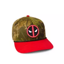Deadpool Logo Camouflage Snapback hat at Spencer's