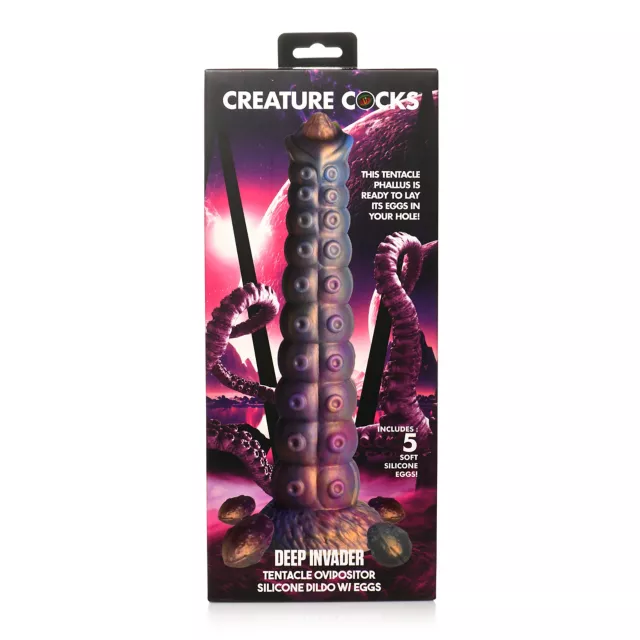 Creature Cocks Deep Invader Tentacle Ovipositor Dildo with Eggs at Spencer's