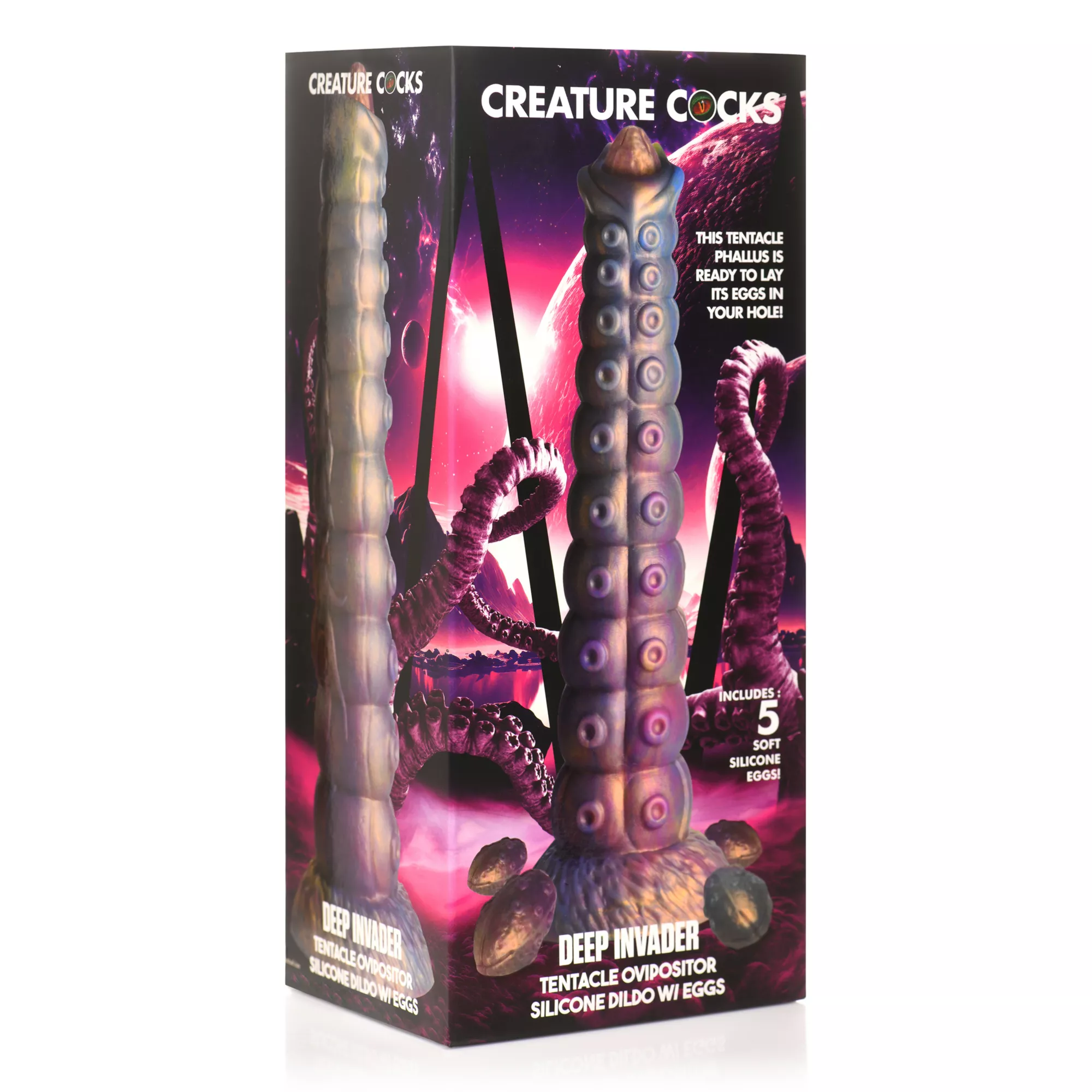 Creature Cocks Deep Invader Tentacle Ovipositor Dildo with Eggs at Spencer's