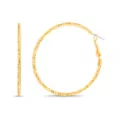 Goldtone Textured Hoop Earrings - 50mm at Spencer's