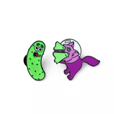 Alien Cat and Pickle Pins - 2 Pack at Spencer's