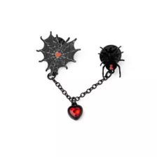 CZ Red and Black Spider Web Chain Pin at Spencer's