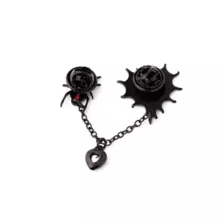CZ Red and Black Spider Web Chain Pin at Spencer's