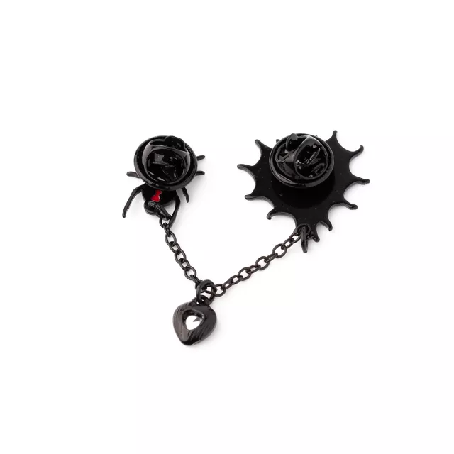 CZ Red and Black Spider Web Chain Pin at Spencer's