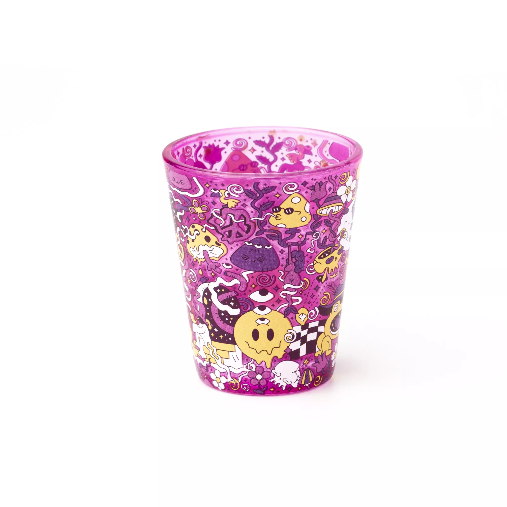 Trippy Purple Smiley Face Shot Glass - 2 oz. at Spencer's