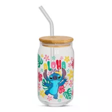 Stitch Aloha Glass Jar with Straw 16 oz. - Lilo & Stitch at Spencer's