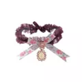 Floral Bow Black Ruffled Choker Necklace at Spencer's