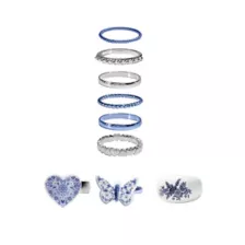 Multi-Pack Butterfly Heart Rings - 9 Pack at Spencer's