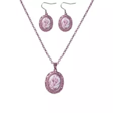 Floral Pendant Necklace and Earrings Set at Spencer's