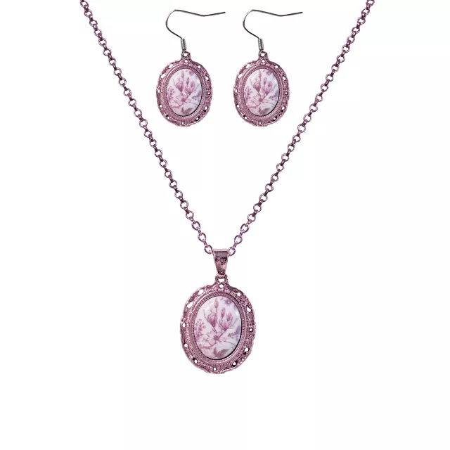 Floral Pendant Necklace and Earrings Set at Spencer's
