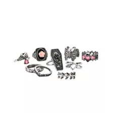 Multi-Pack CZ Coffin Butterfly Assorted Rings - 9 Pack at Spencer's