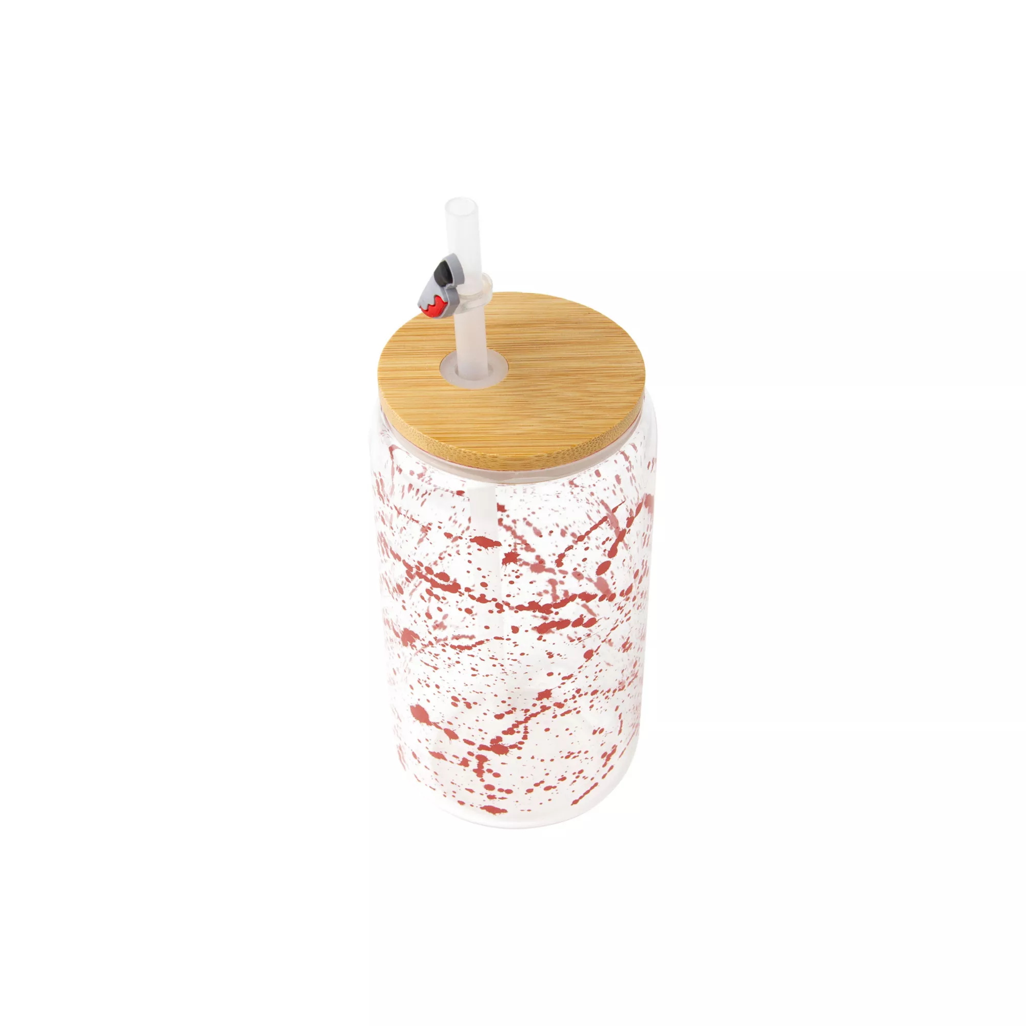 Blood Splatter Glass Jar with Knife Straw Topper at Spencer's