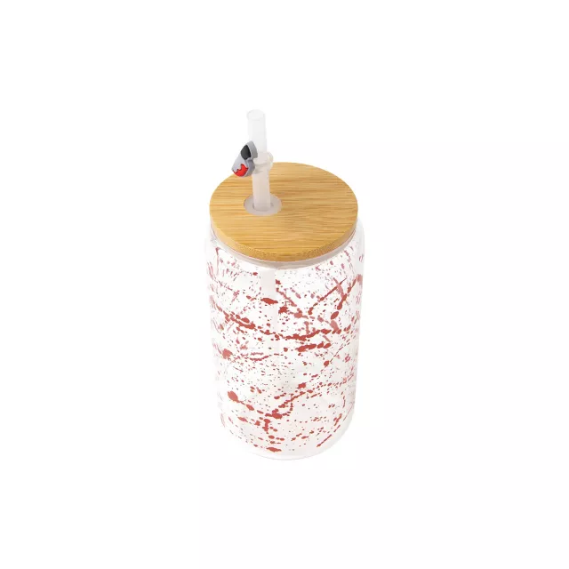 Blood Splatter Glass Jar with Knife Straw Topper at Spencer's