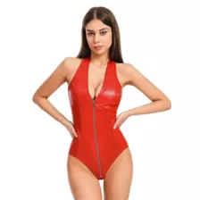 Red Pleather Bodysuit at Spencer's