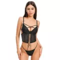 Spider Web Lace Up Corset at Spencer's