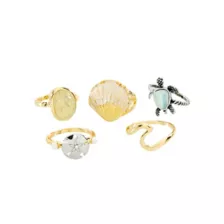 Multi-Pack Turtle and Sea Life Assorted Rings - 5 Pack at Spencer's