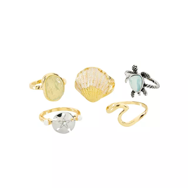 Multi-Pack Turtle and Sea Life Assorted Rings - 5 Pack at Spencer's