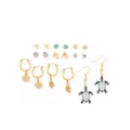 Multi-Pack Goldtone Ocean Lover Earrings - 9 Pack at Spencer's