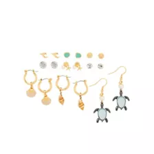 Multi-Pack Goldtone Ocean Lover Earrings - 9 Pack at Spencer's