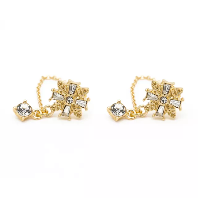 CZ Goldtone Chain Dangle Earrings at Spencer's
