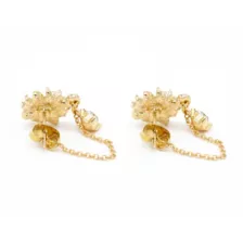 CZ Goldtone Chain Dangle Earrings at Spencer's