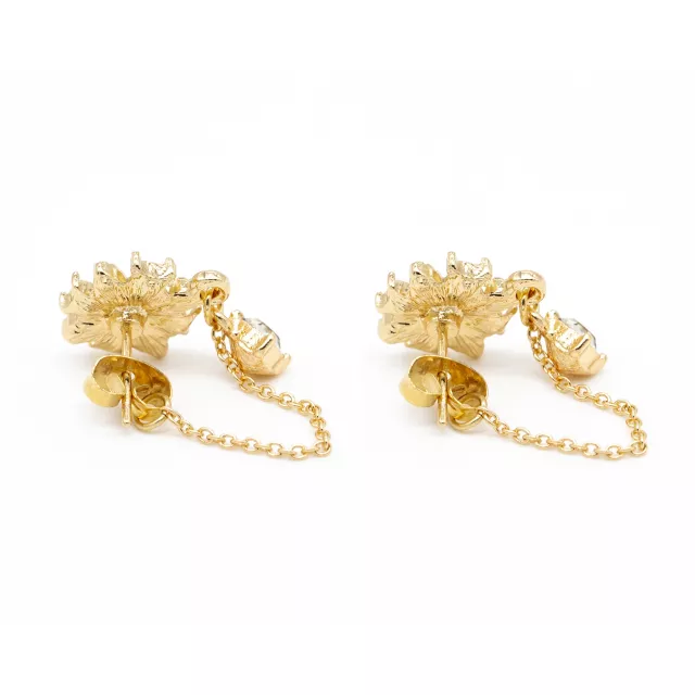 CZ Goldtone Chain Dangle Earrings at Spencer's