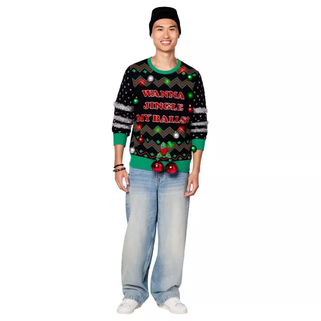 Light-Up Wanna Jingle My Balls Christmas Sweater