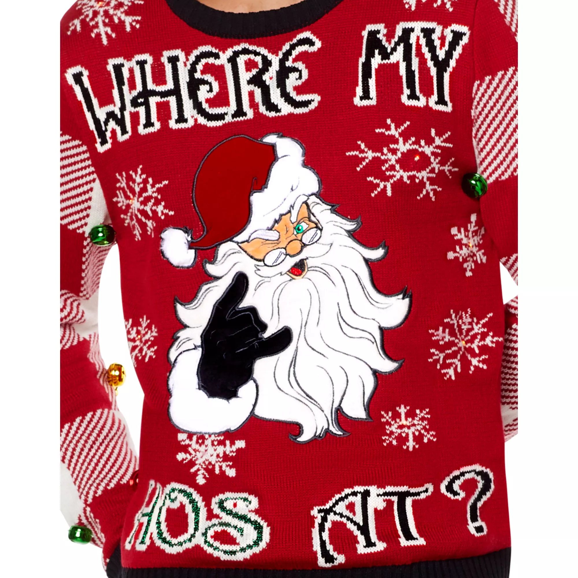 Light-Up Where My Hos At Ugly Christmas Sweater