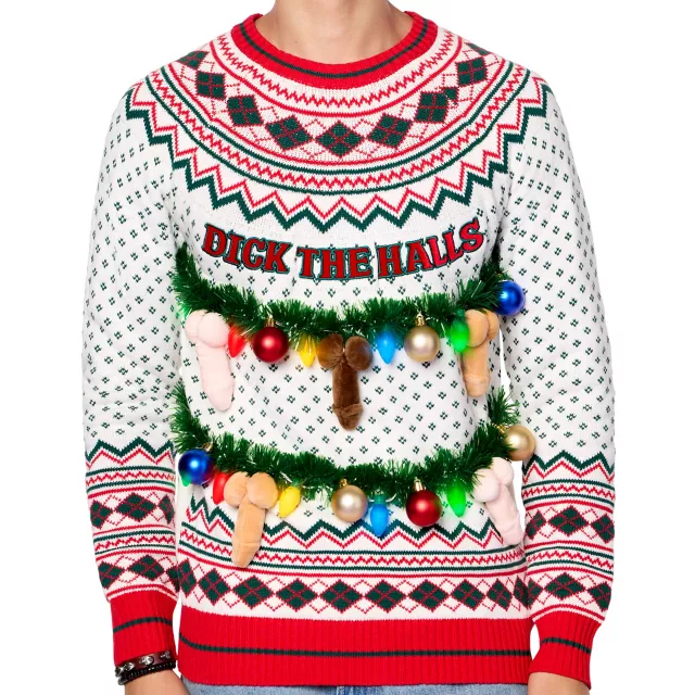 Light-Up Dick the Halls Christmas Sweater