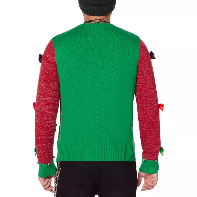 Light-Up Stop Staring At My Package Ugly Christmas Sweater at Spencer's