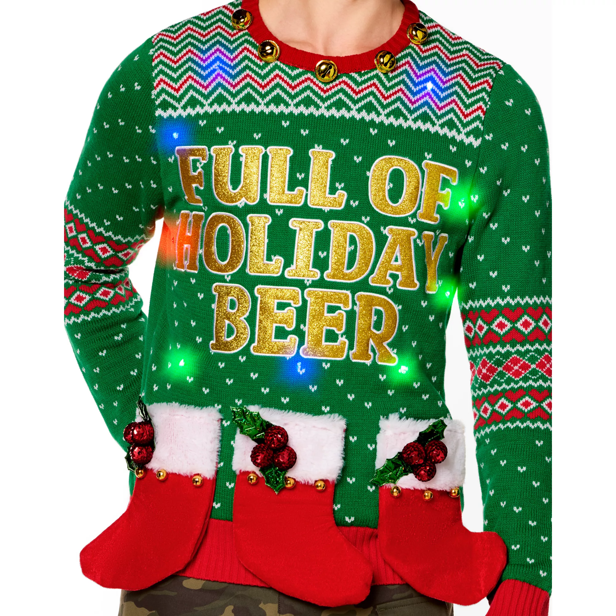 Light-Up Full of Holiday Beer Christmas Sweater