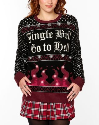 Light-Up Jingle Bell Go To Hell Christmas Sweater