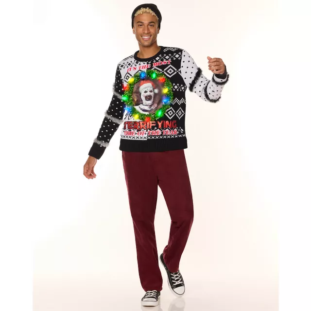 Light-Up Art the Clown the Most Terrifying Time of the Year Christmas Sweater - Terrifier