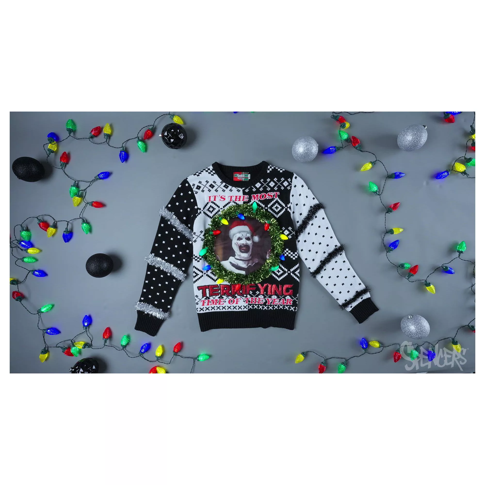 Light-Up Art the Clown Most Terrifying Time of Year Christmas Sweater - Terrifier