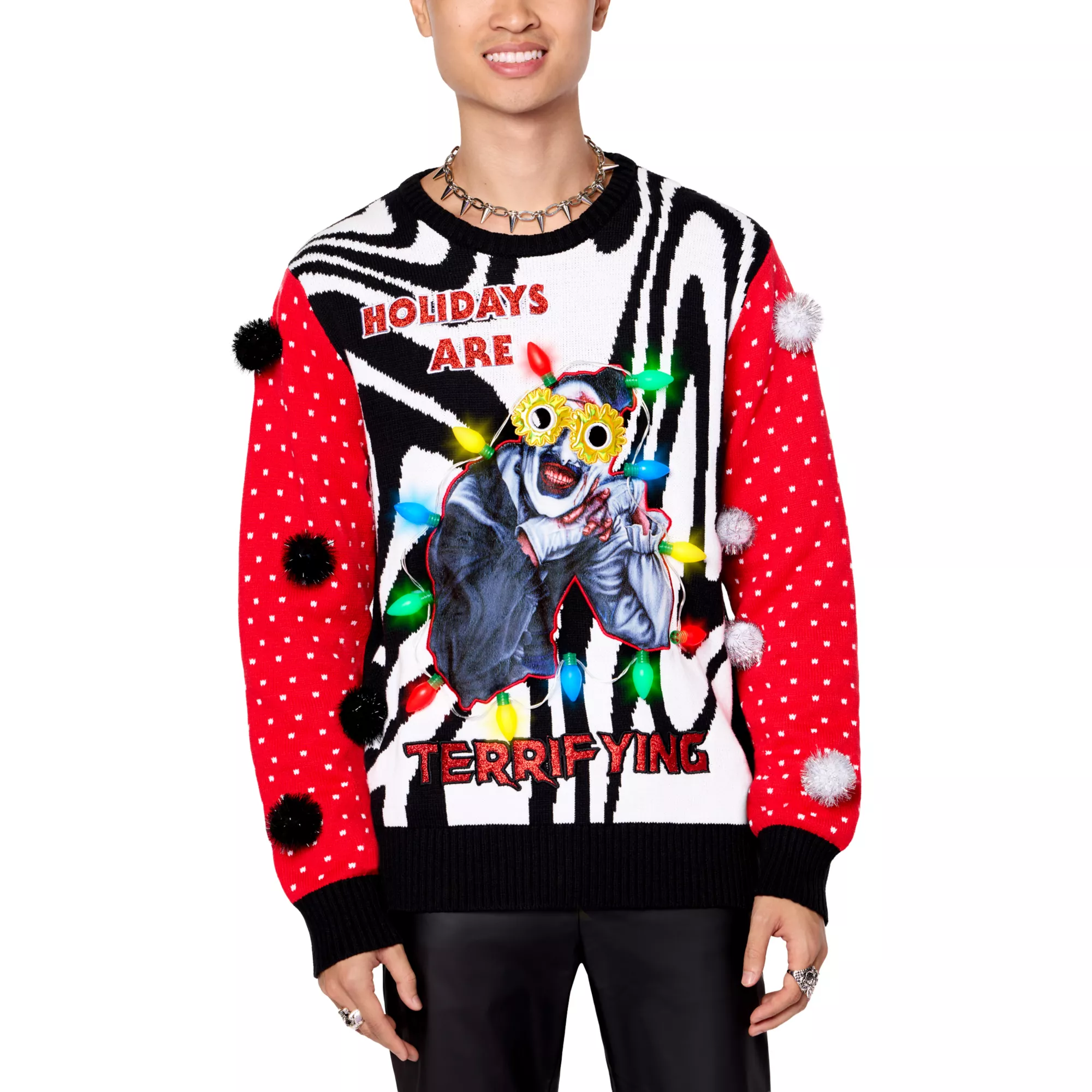 Light-Up Art the Clown Holidays are Terrifying Christmas Sweater - Terrifier