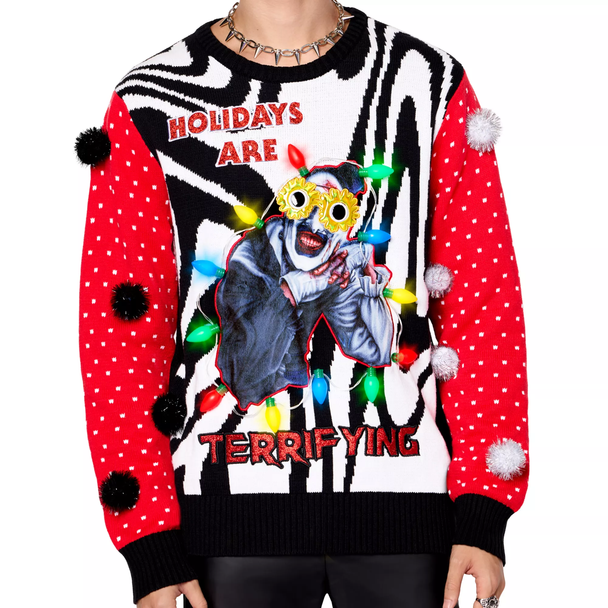 Light-Up Art the Clown Holidays are Terrifying Christmas Sweater - Terrifier