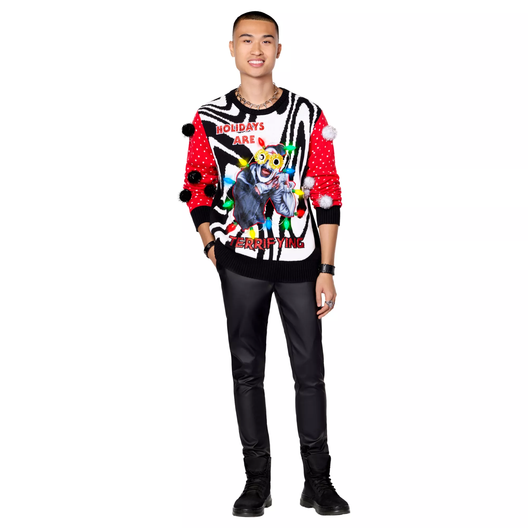 Light-Up Art the Clown Holidays are Terrifying Christmas Sweater - Terrifier