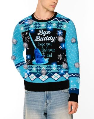 Light-Up Blue Narwhal Christmas Sweater - Elf